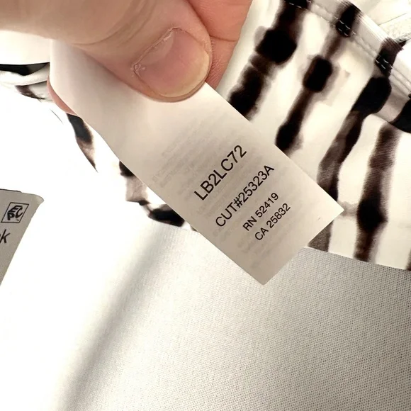 LA BLANCA | Tie Dye Longline V-Neck Brown & White Embellished Bikini Top‎ - Picture 11 of 14